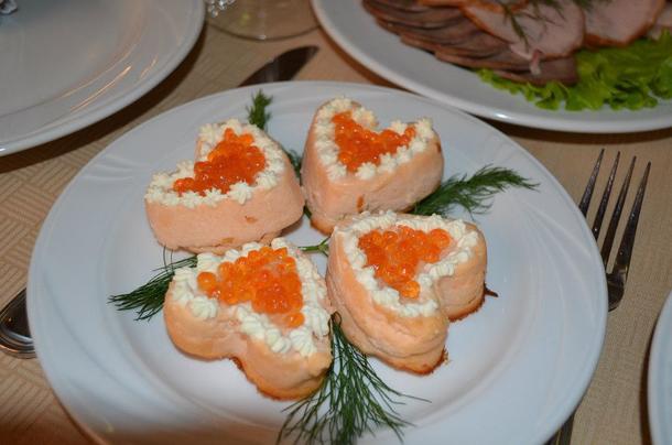 Суфле из семги с красной икрой
